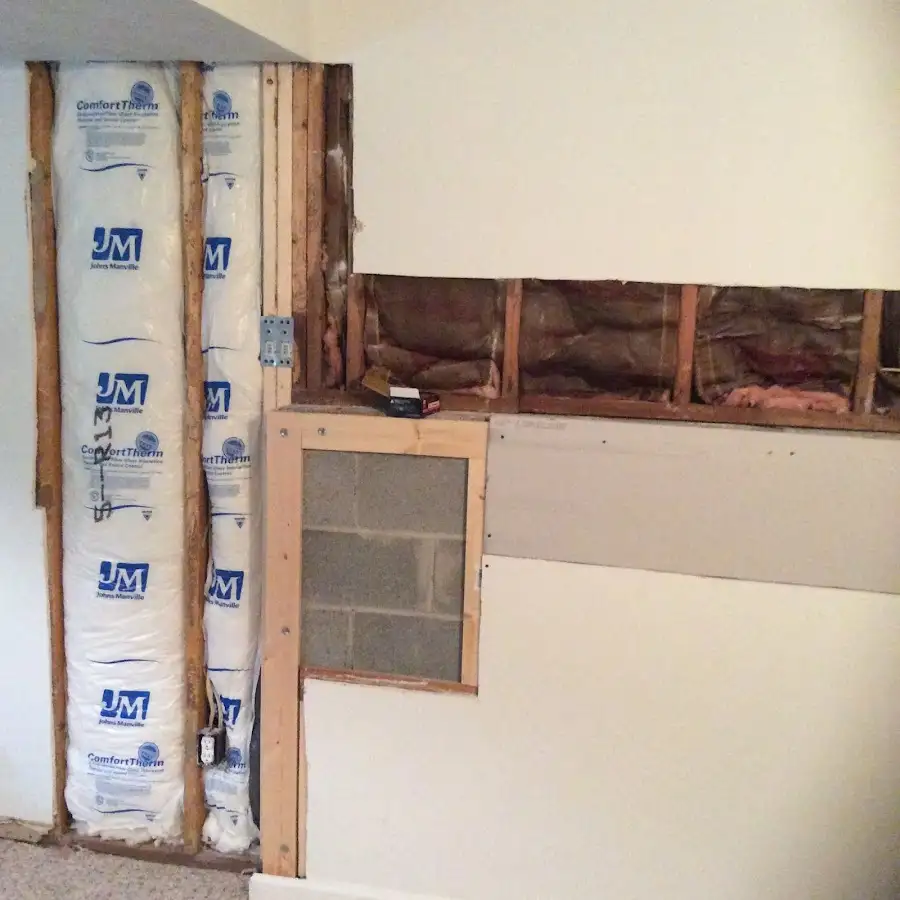 Wall insulation replacement during Contents Cleaning & Restoration in Normal